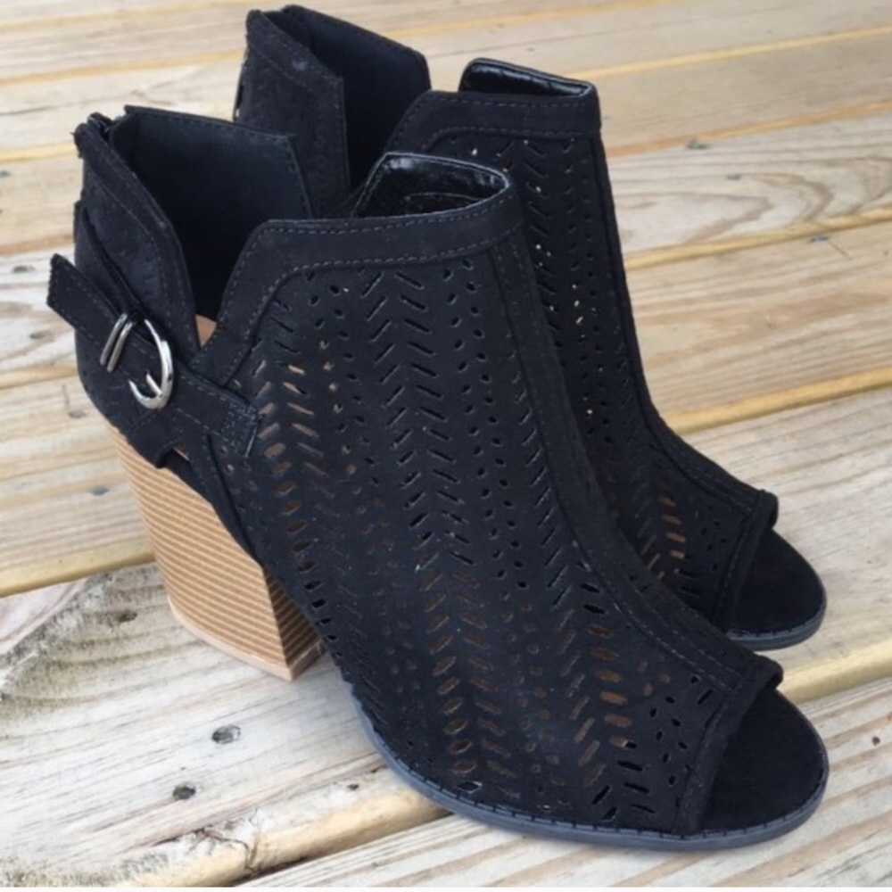 The Barnes Bootie | Black Peep Toe Ankle Bootie - Picture 4 of 8